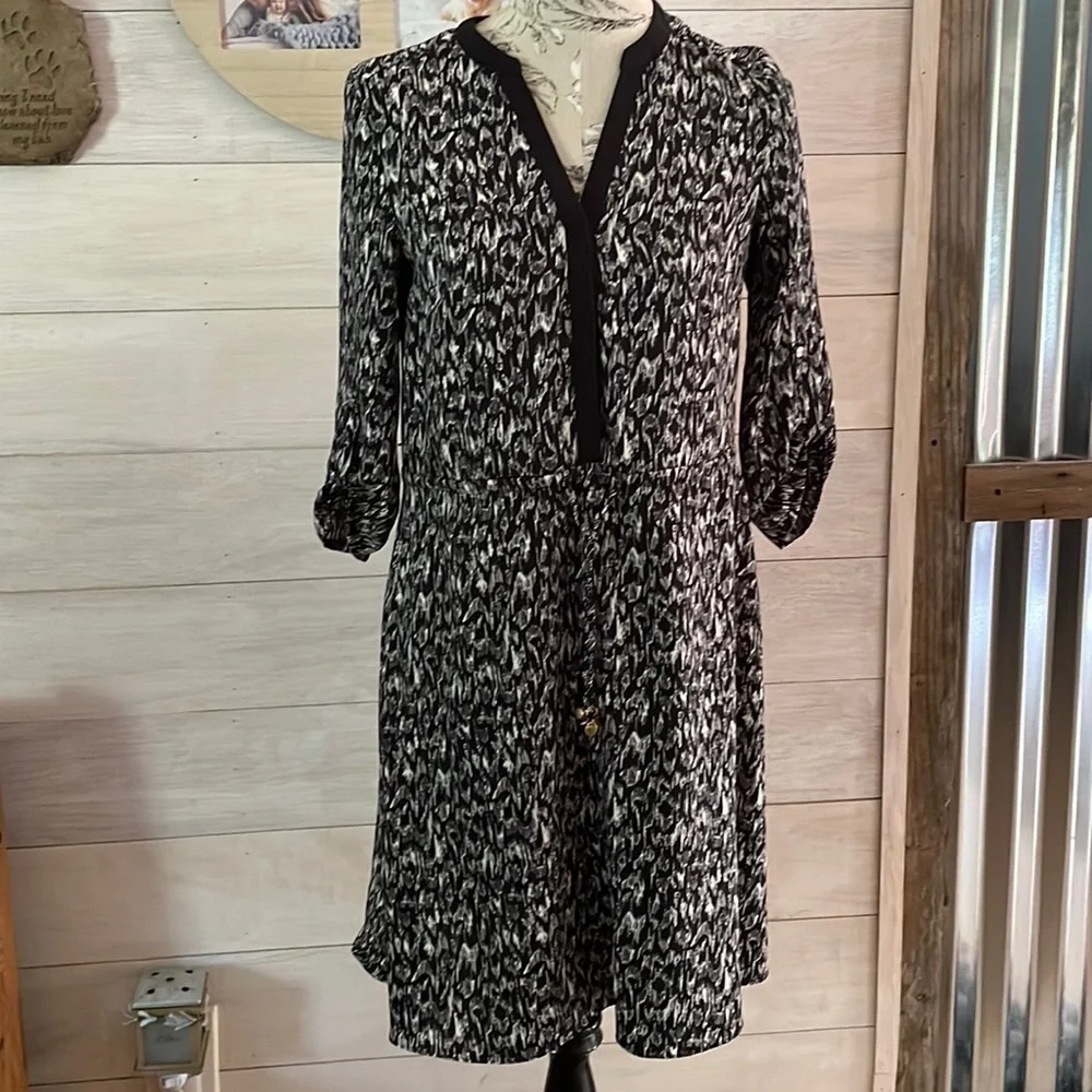 h and m black and white dress Women's Black/white floral Viscose Shirt Dress